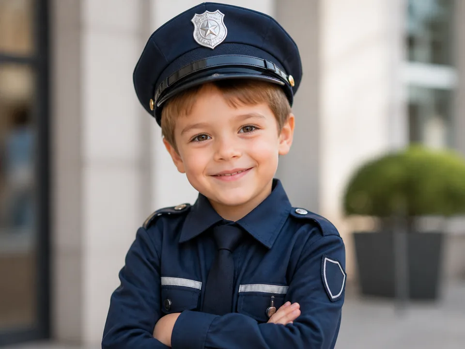Beispielportrait eines Kindes als Polizist